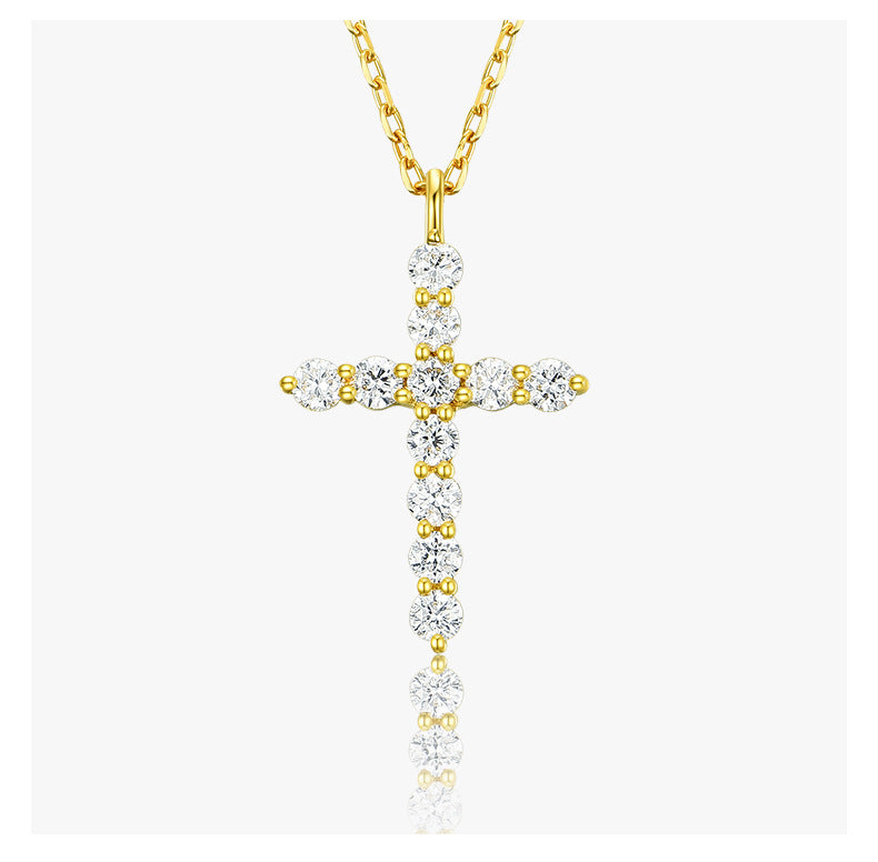 The Divine Spark - Sterling Silver, Rose Gold & Gold Cross Necklace