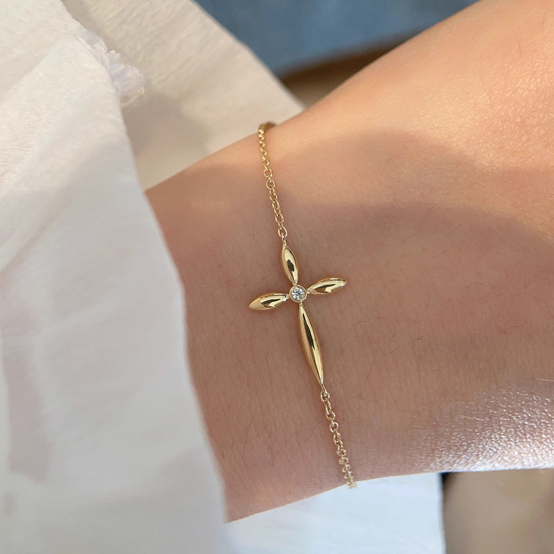 The Providence Chain - Sterling Silver & Gold Cross Bracelet
