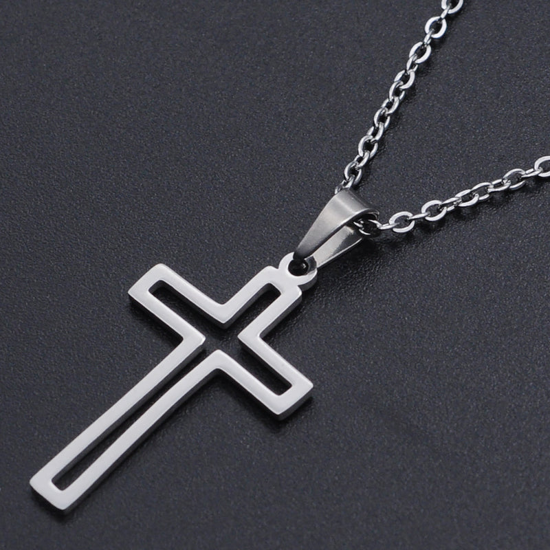 The Open Spirit - Silver and Gold Open Cross Necklace