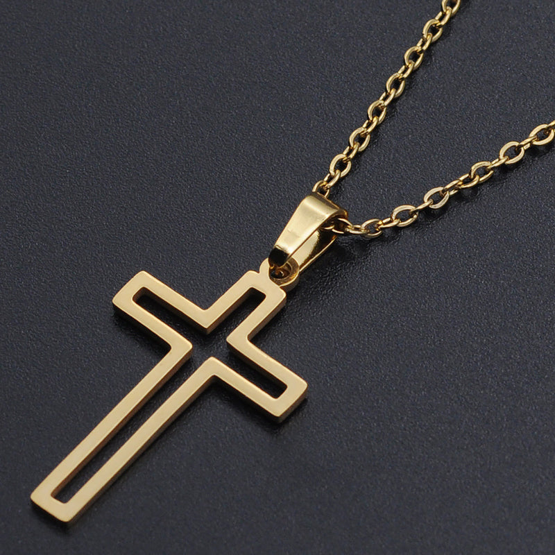 The Open Spirit - Silver and Gold Open Cross Necklace