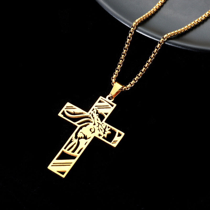 The Holy Visage Stainless Steel Jesus Cross Necklace view 10
