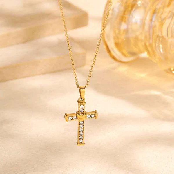 The Enduring Heart Cross Stainless Steel Heart Cross Necklace view 4