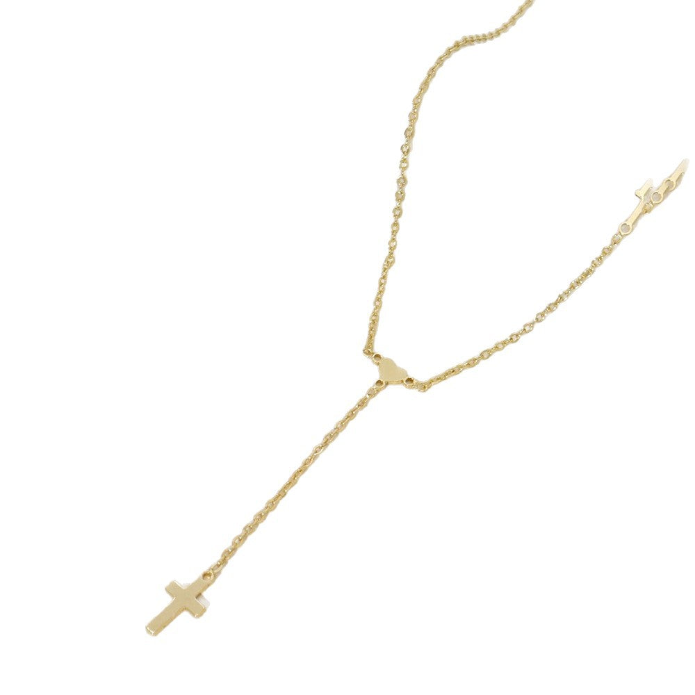 The Graceful Y Stainless Steel Heart Cross Y Necklace view 3