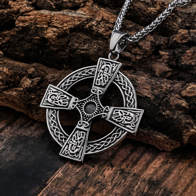 The Boundless Knot Stainless Steel Celtic Cross Pendant