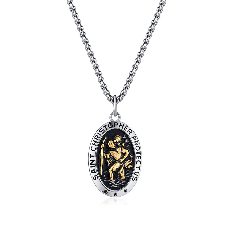 The Voyager's Protector Stainless Steel St Christopher Necklace view 6