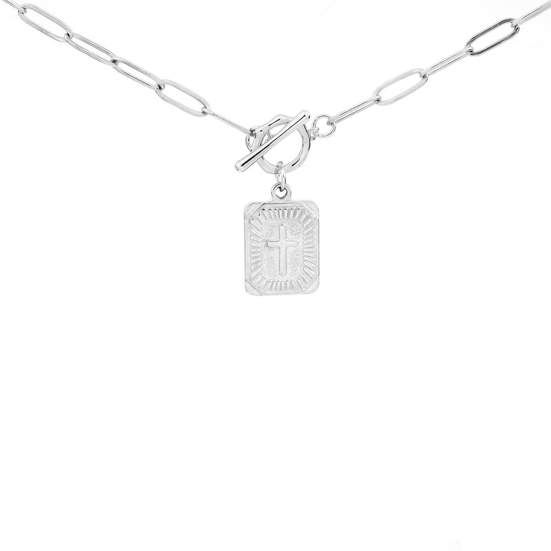 The Reverent Tag Stainless Steel Cross Tag Necklace