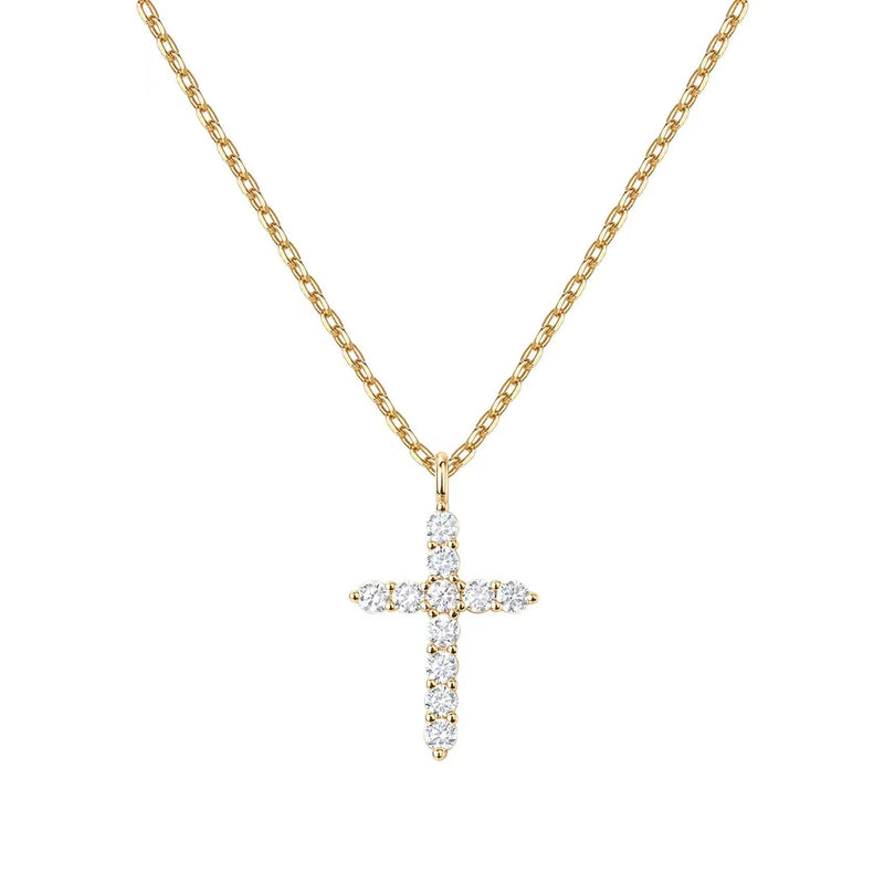 The Luminous Cross 925 sterling silver pave cross necklace view 3