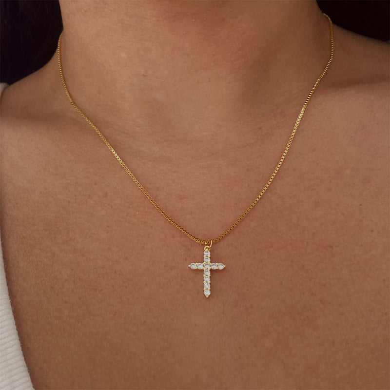 The Illuminated Cross Stainless Steel Zircon Cross Necklace view 4