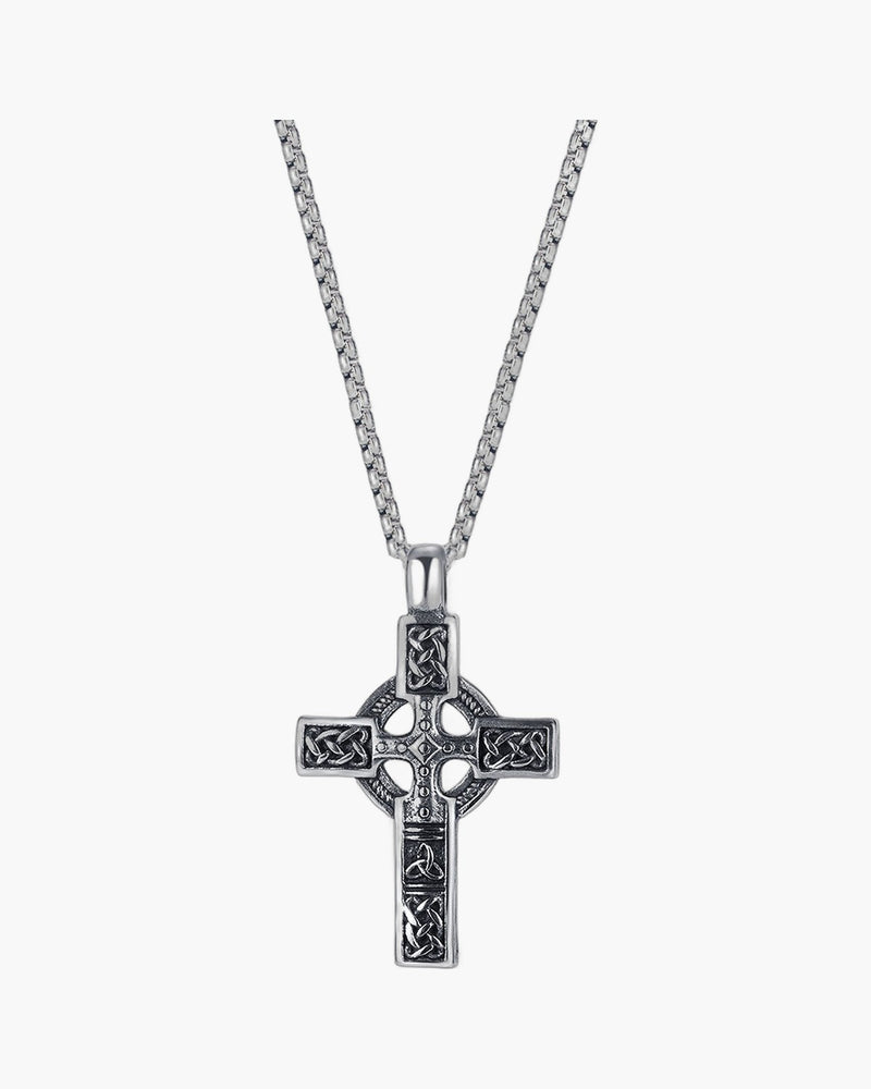 The Ancient Cross Stainless Steel Celtic Cross Necklace view 6
