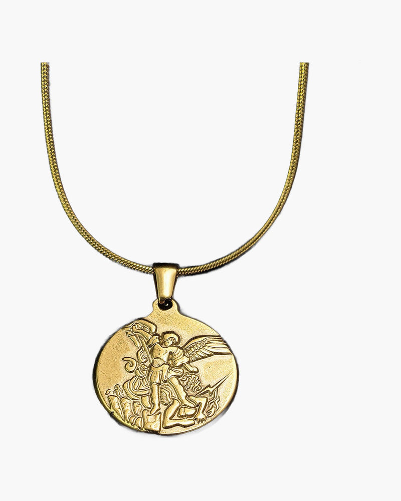 The Angelic Protector Stainless Steel Archangel Pendant Necklace view 3