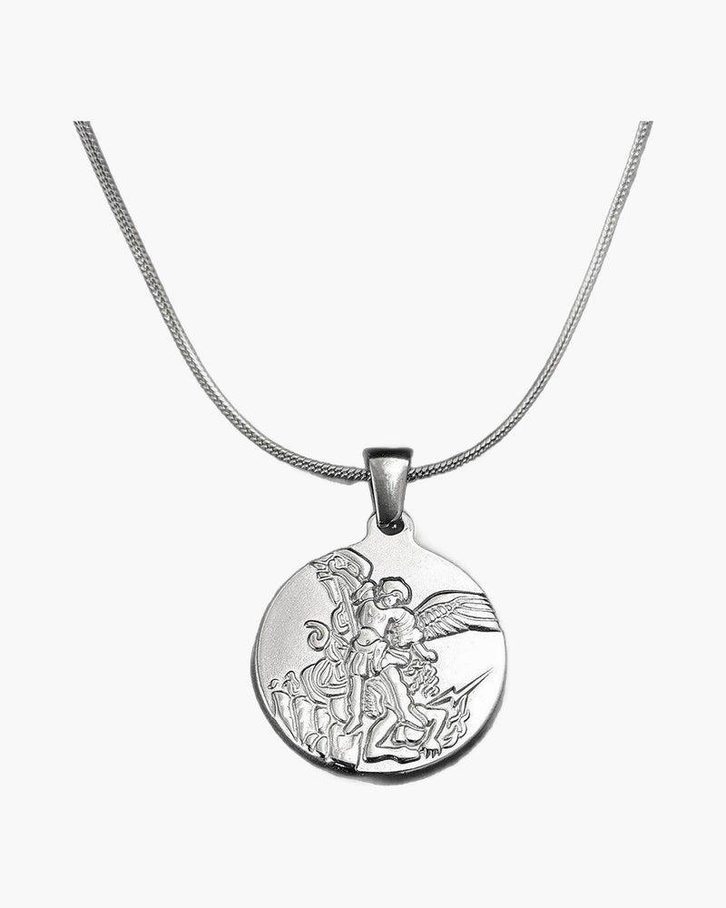 The Angelic Protector Stainless Steel Archangel Pendant Necklace view 2