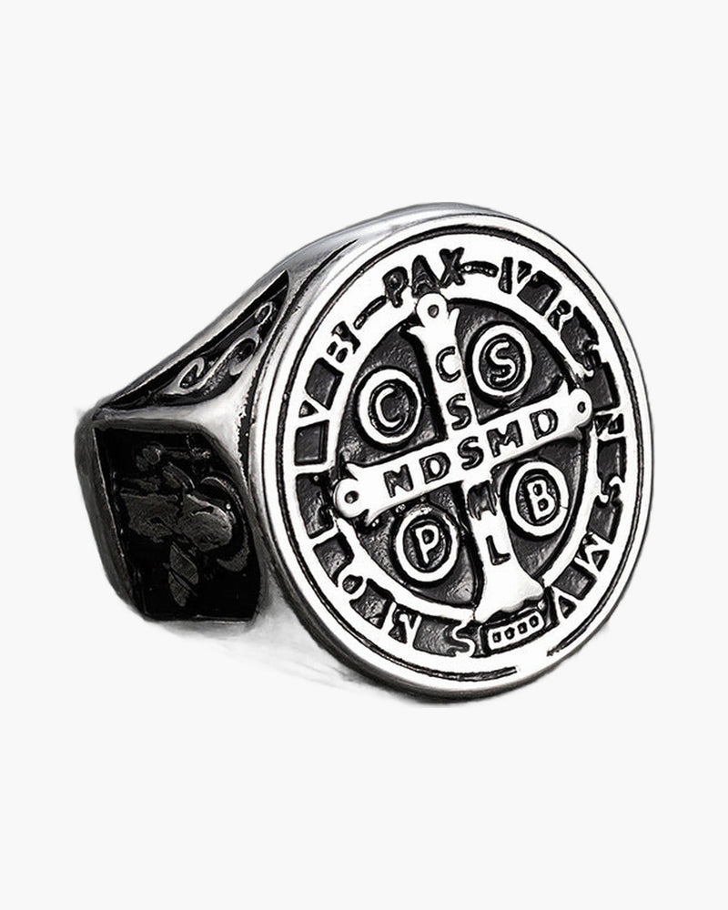 The Benedictine Ring Stainless Steel Saint Benedict Ring view 2