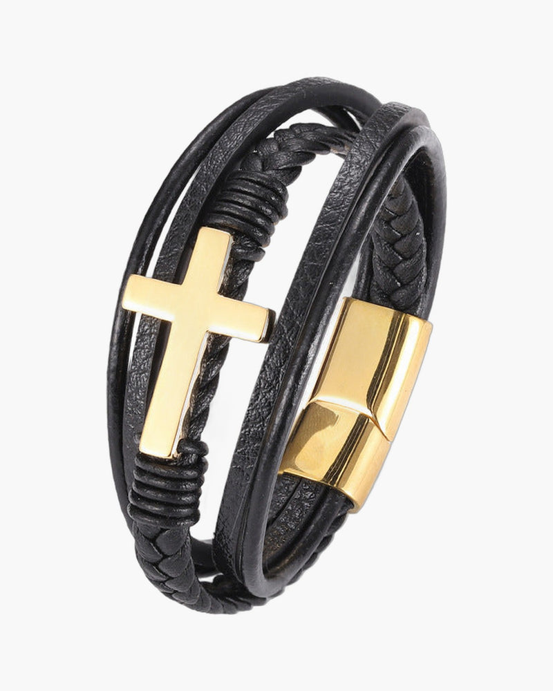 The Braided Devotion Multi-layer Braided Cross Bracelet view 7