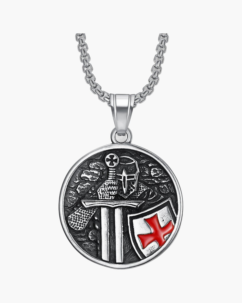 The Crusader's Vow Stainless Steel Crusader Templar Necklace view 3