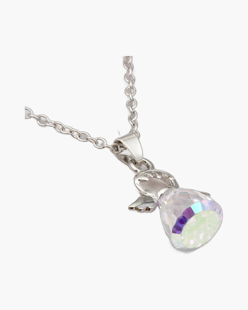 The Crystal Guardian, Guardian Angel Pendant Necklace with Faceted Crystal, view 2