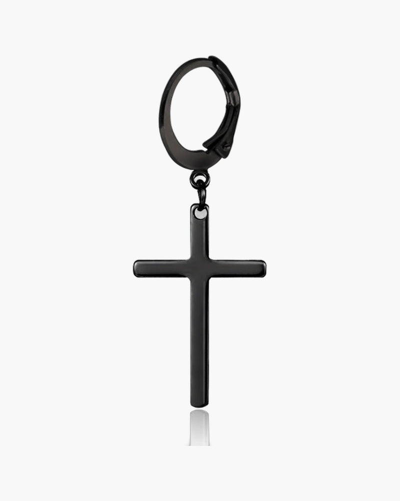 The Dark Cross Black Stainless Steel Cross Earring