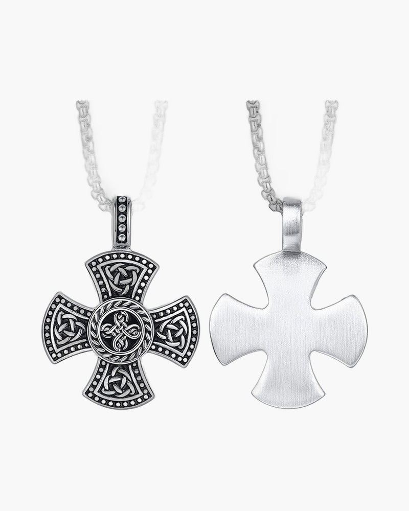 The Enduring Knot Stainless Steel Celtic Cross Necklace view 2