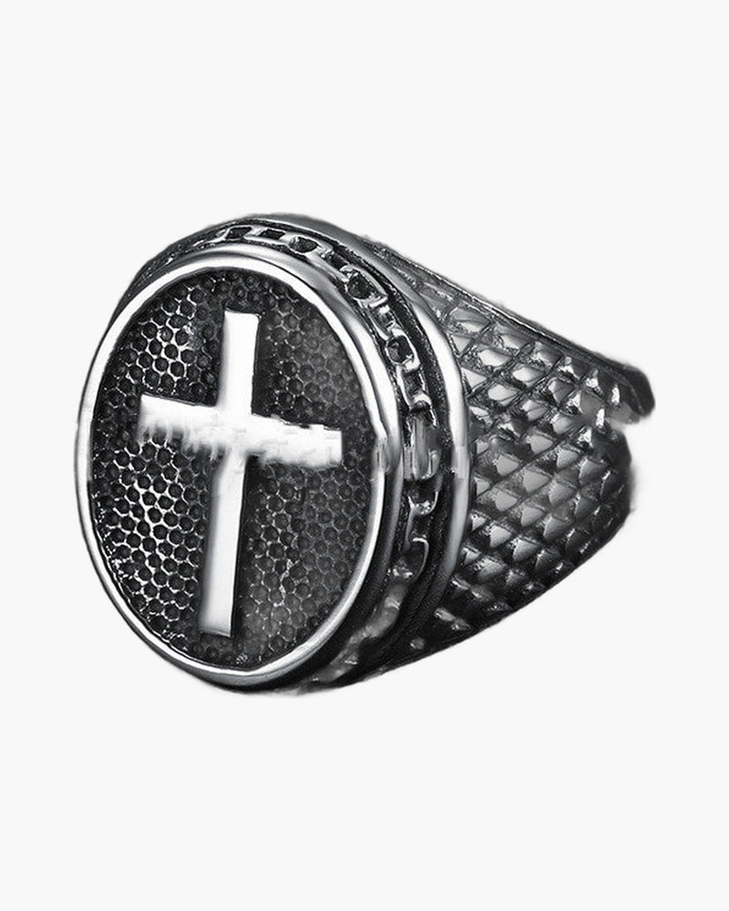 The Enduring Mark Stainless Steel Cross Men's Ring