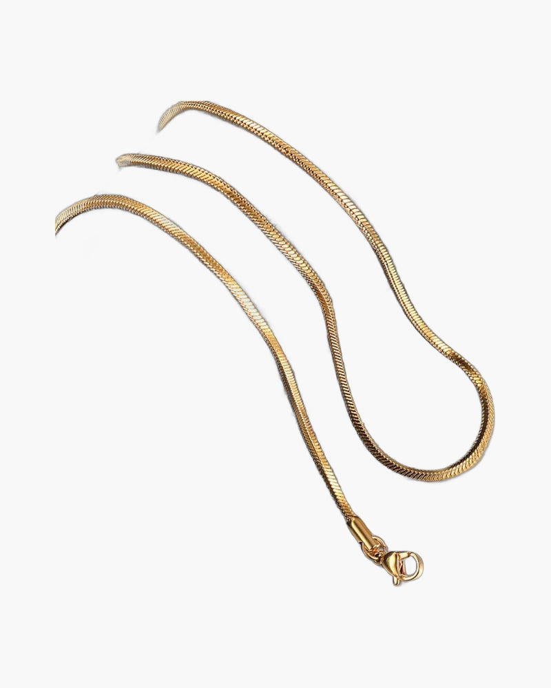 The Gilded Serpent Stainless Steel Gold Snake Chain Necklace view 3