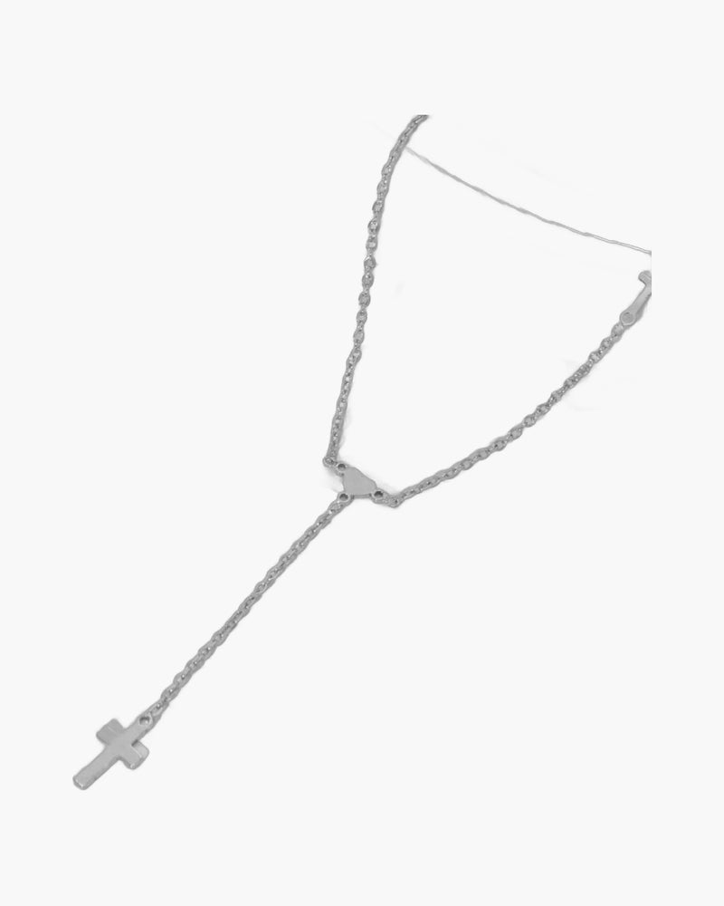 The Graceful Y Stainless Steel Heart Cross Y Necklace view 2
