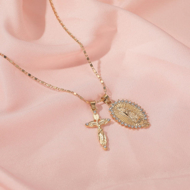 The Guadalupe Crucifix, Crucifix and Our Lady of Guadalupe Medal Necklace, view 2