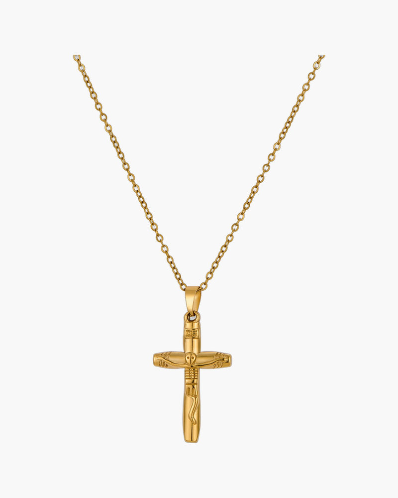 The Humble Crucifix, Stainless Steel Small Crucifix Necklace