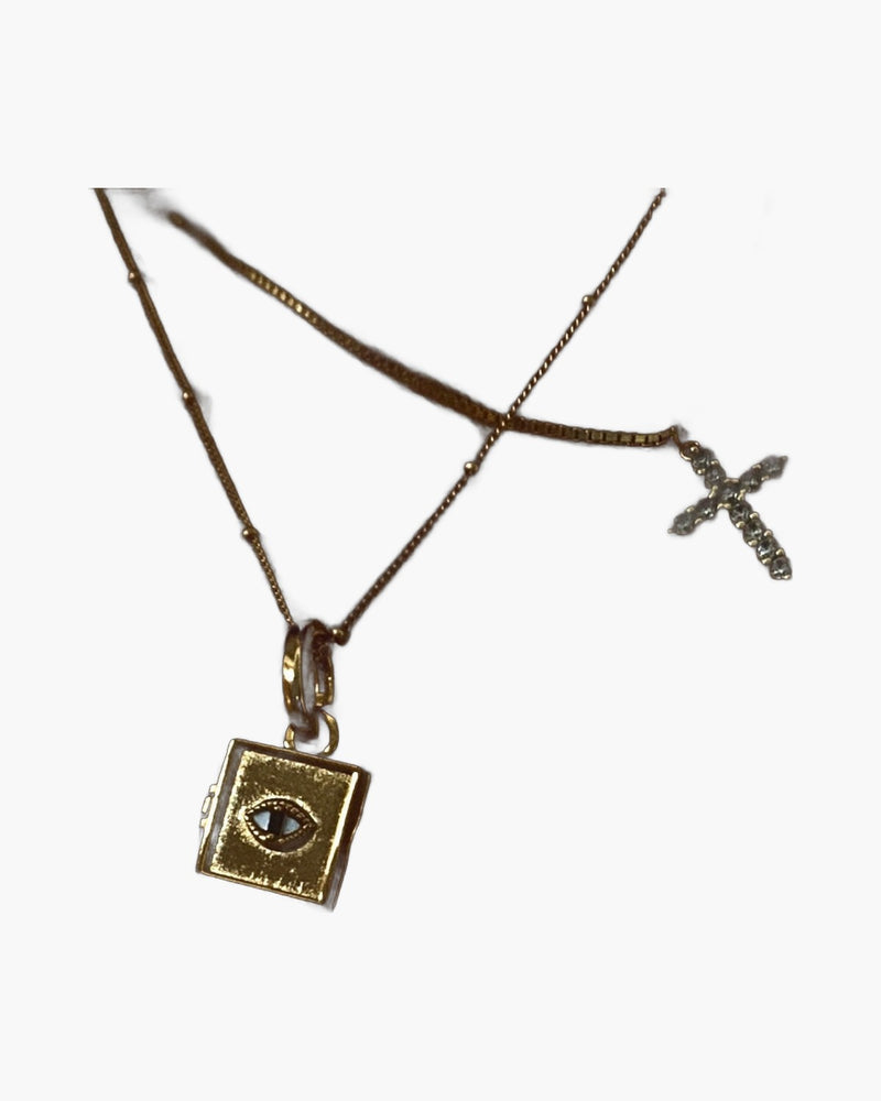 The Illuminated Cross Stainless Steel Zircon Cross Necklace view 5