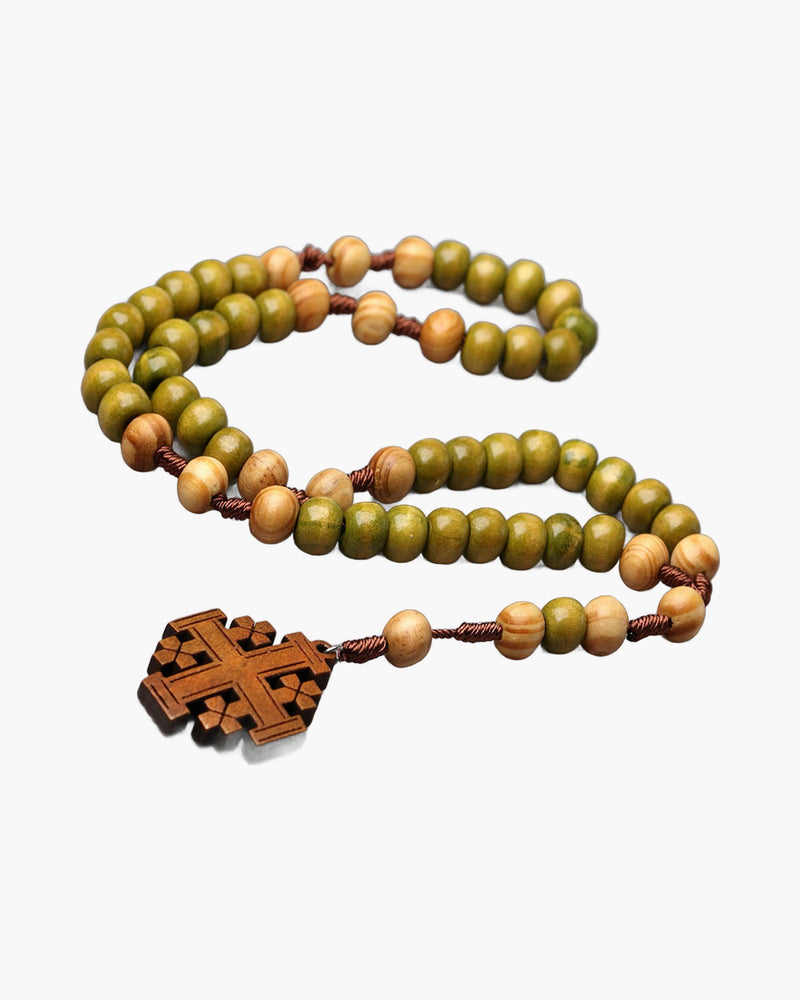 The Jerusalem Prayer Wooden Jerusalem Cross Prayer Beads