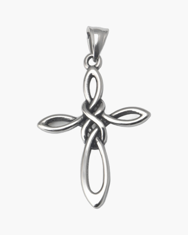 The Knotwork Cross, Stainless Steel Celtic Knot Cross Necklace