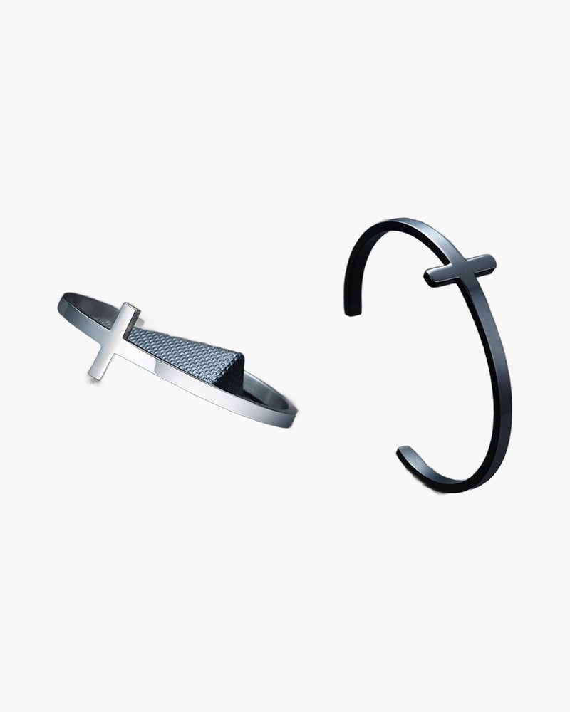 The Open Cross Stainless Steel Cross Cuff Bracelet