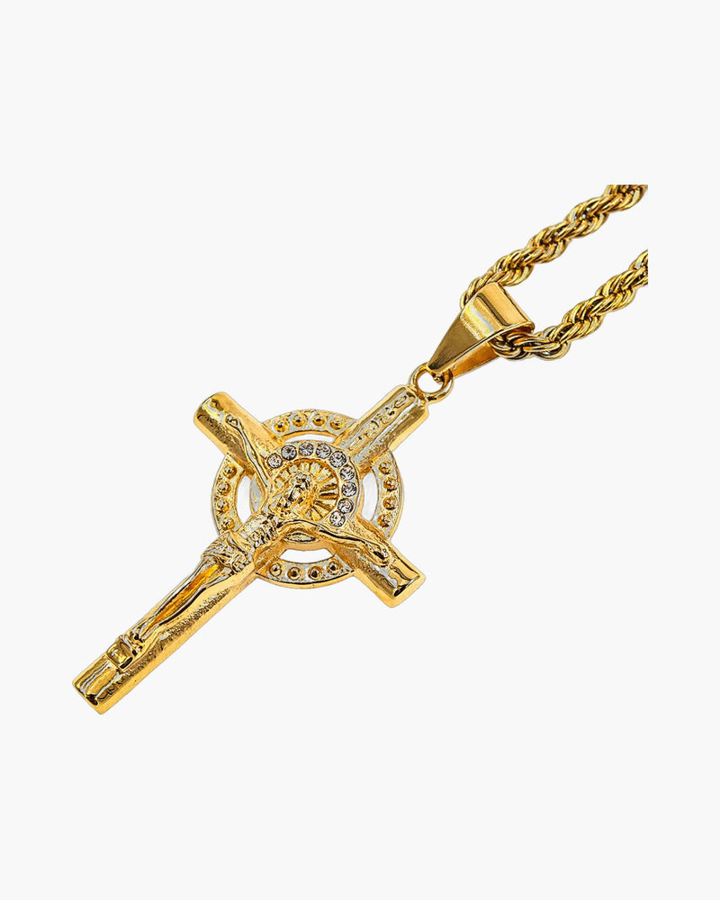 The Radiant Crucifix Gold-Plated Crucifix Pendant Necklace