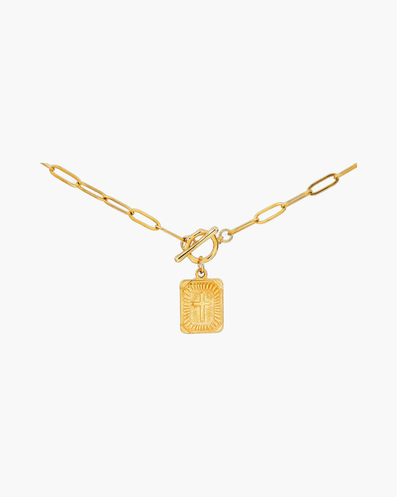 The Reverent Tag Stainless Steel Cross Tag Necklace view 6