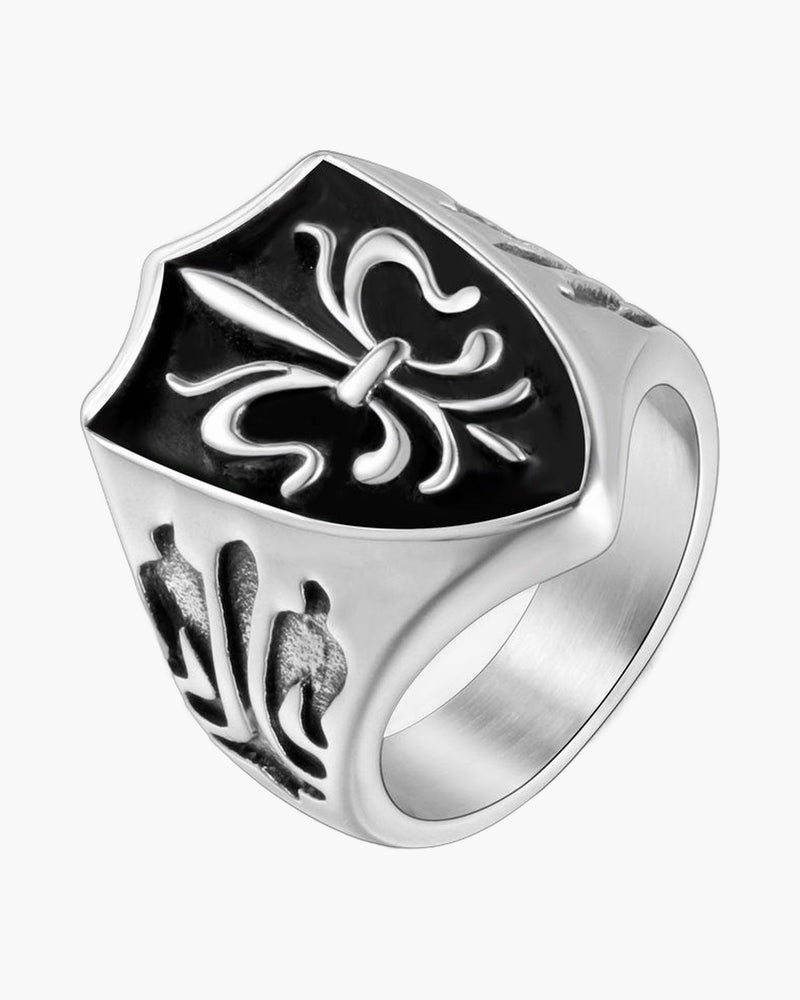 The Sacred Shield Stainless Steel Fleur-de-lis Ring