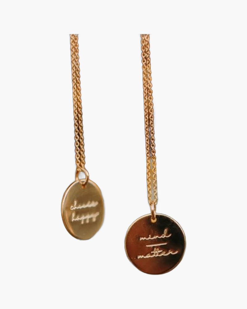 The Serene Breath Stainless Steel Inhale Exhale Necklace view 2