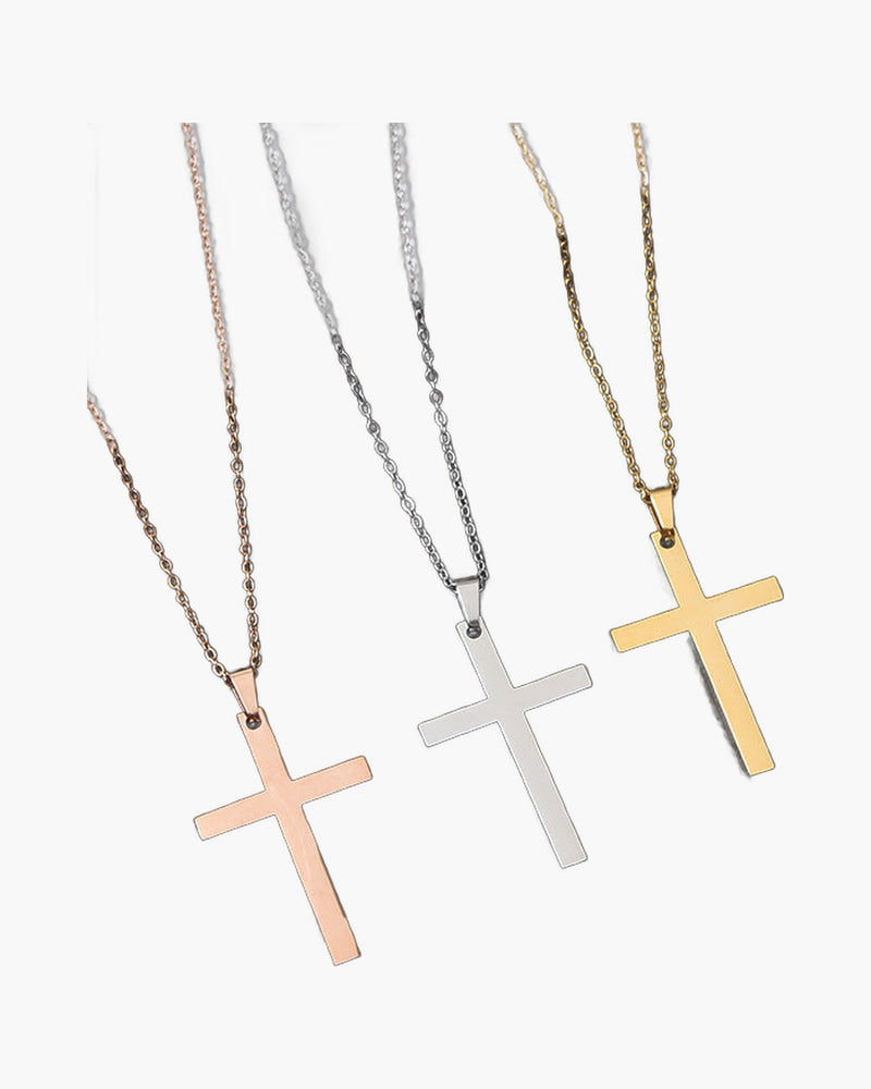 The Simple Cross Stainless Steel Cross Necklace view 4
