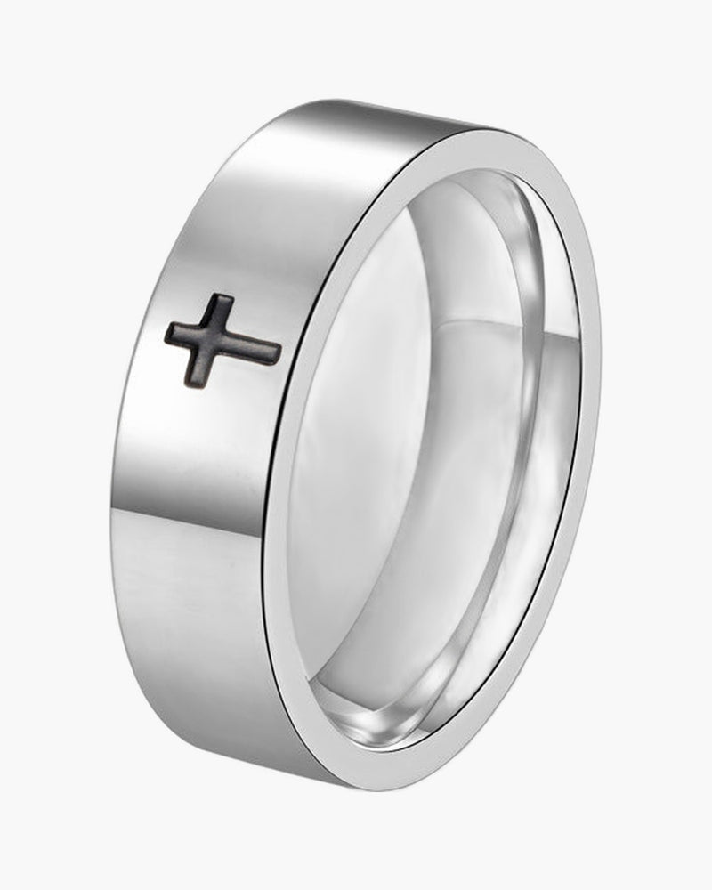 The Steadfast Band Stainless Steel Cross Ring view 3
