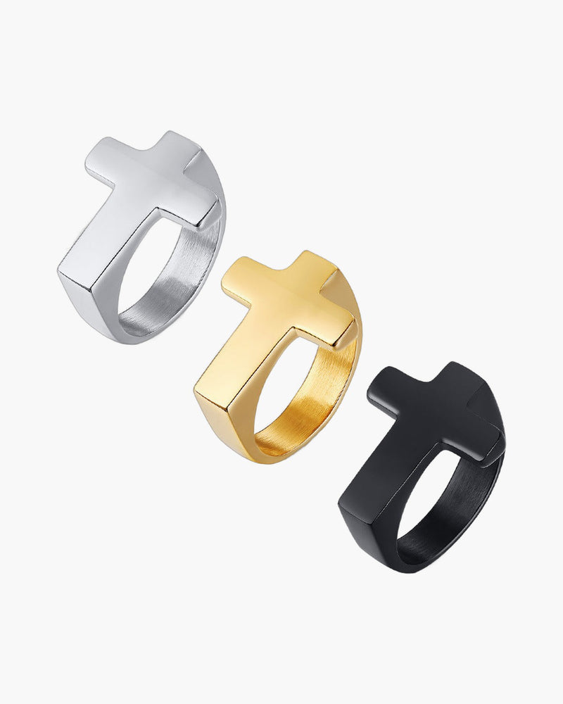 The Steadfast Ring Stainless Steel Cross Ring