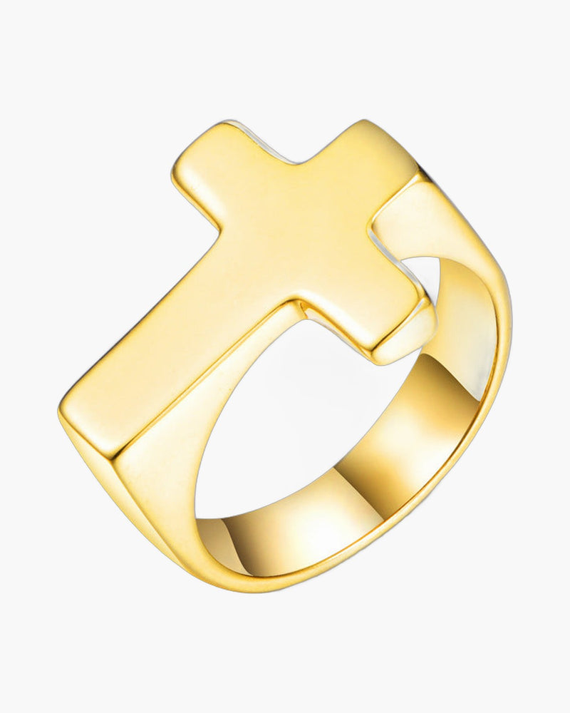 The Steadfast Ring Stainless Steel Cross Ring view 2