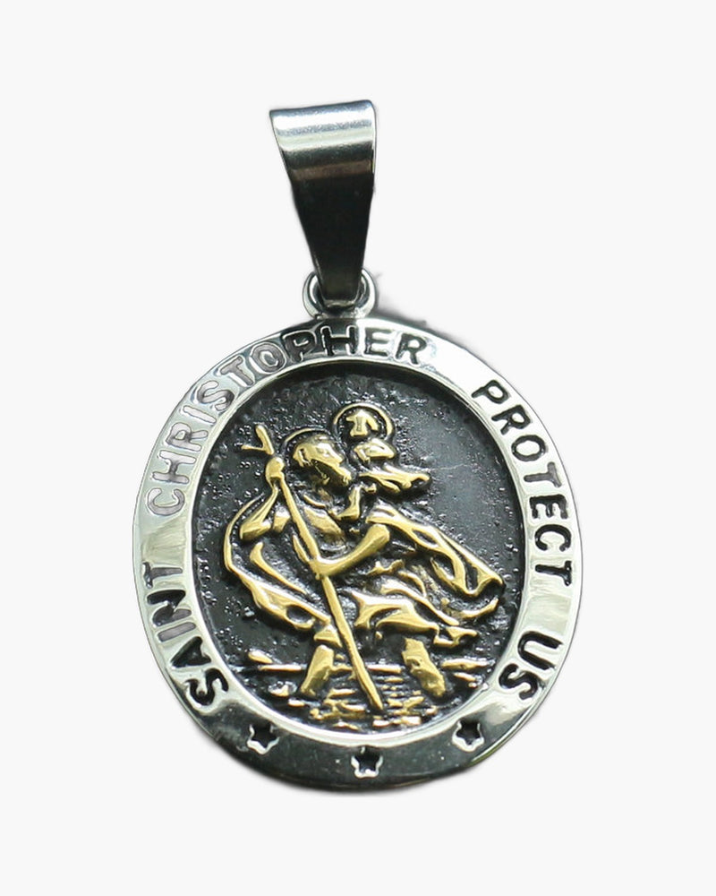 The Voyager's Protector Stainless Steel St Christopher Necklace view 9