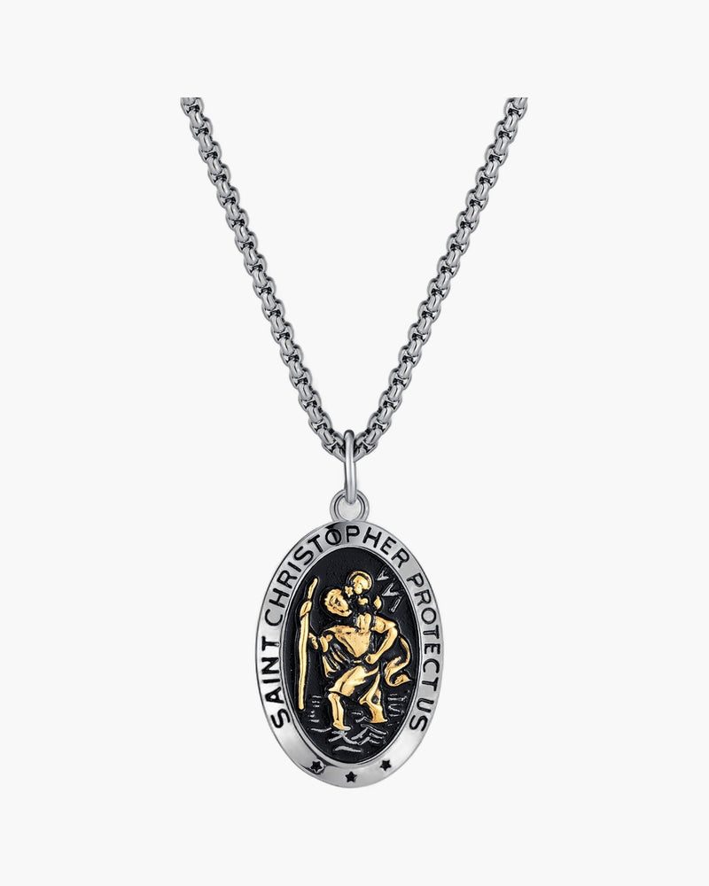 The Voyager's Protector Stainless Steel St Christopher Necklace view 6