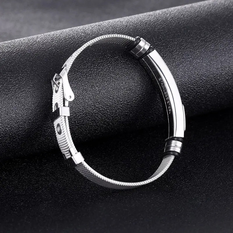 The Gilded Mesh Stainless Steel Mesh Cross Bracelet view 8