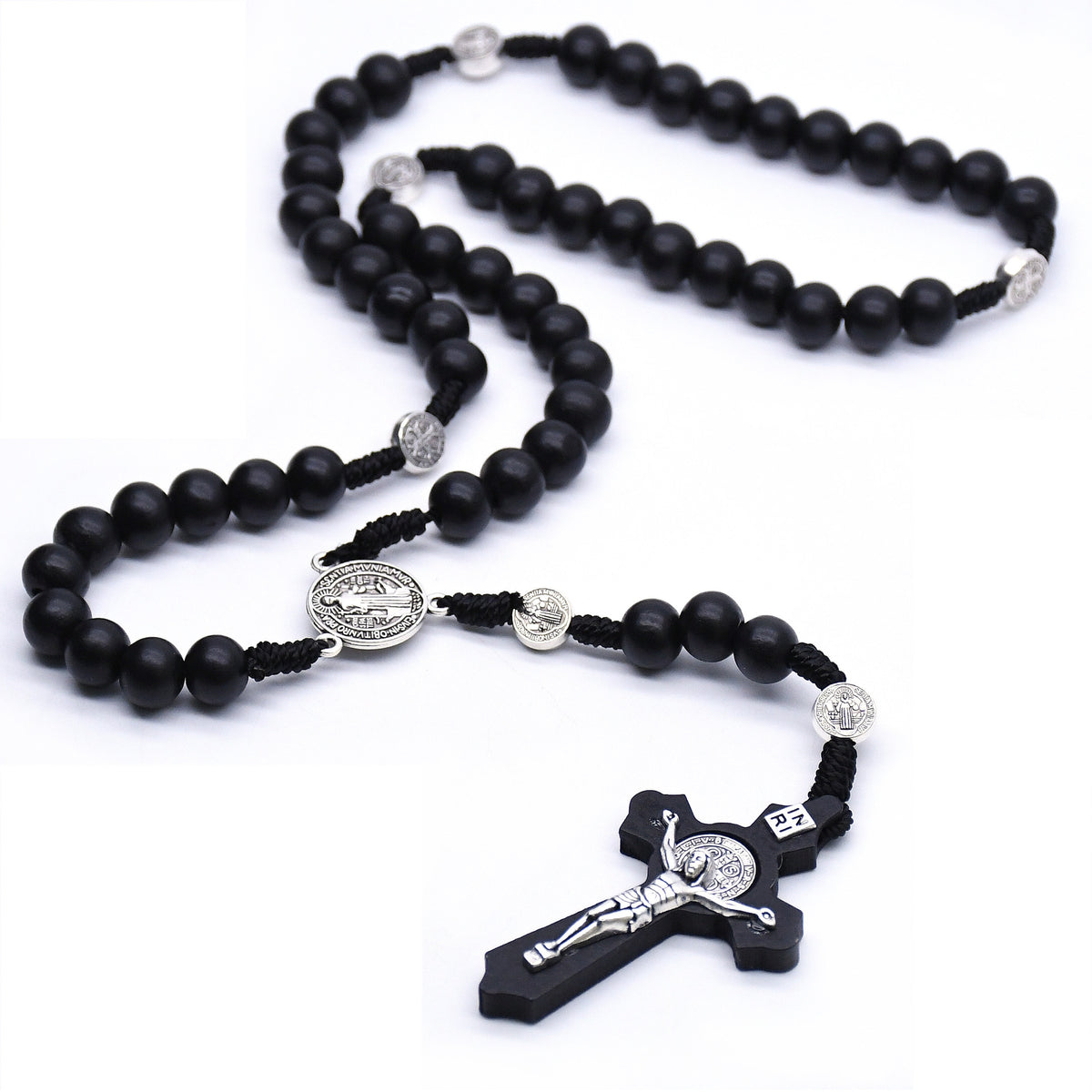 The Benedictine Path Black Wooden Rosary Necklace view 8