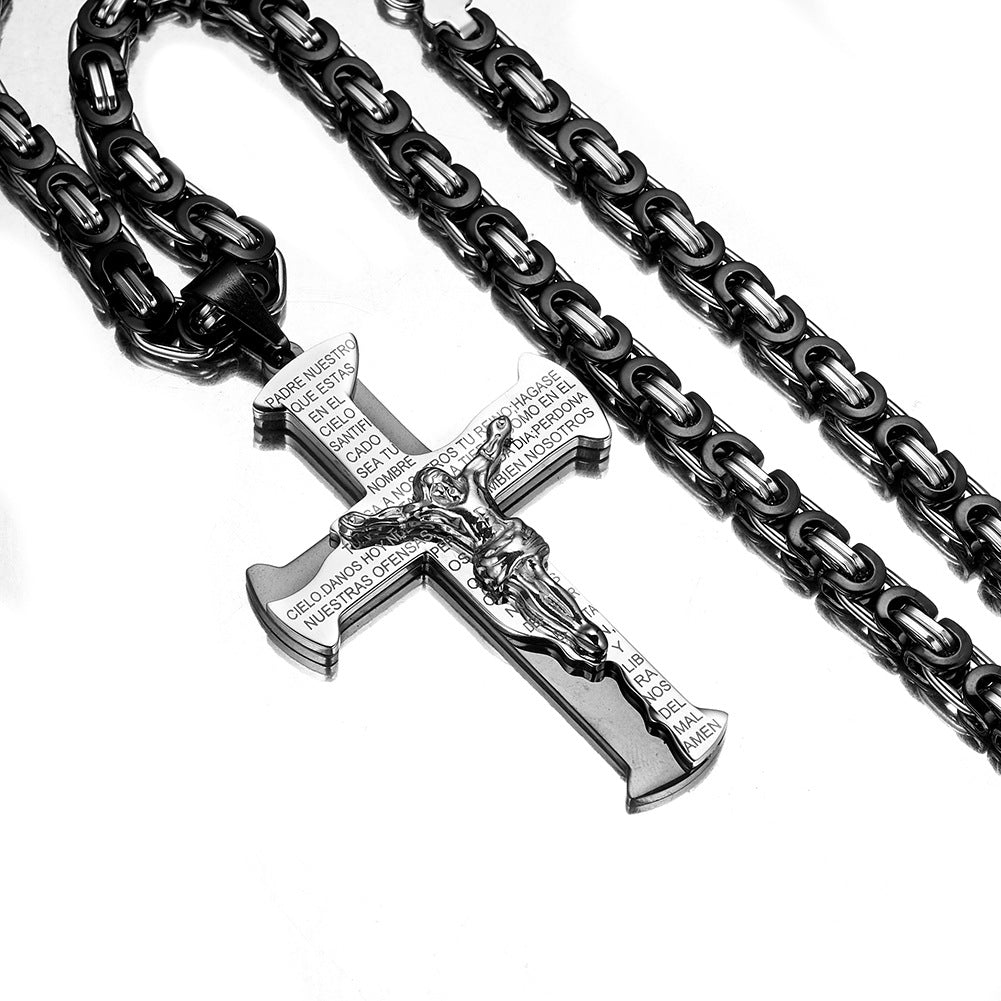 The Reverent Prayer Stainless Steel Crucifix Prayer Necklace view 5