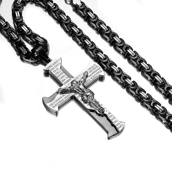 The Reverent Prayer Stainless Steel Crucifix Prayer Necklace view 5