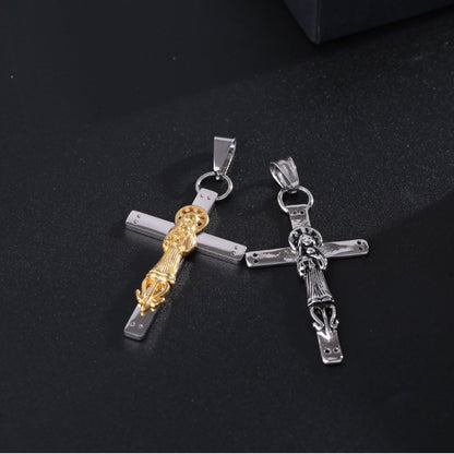The Sacred Figure Stainless Steel Figure Cross Pendant view 7