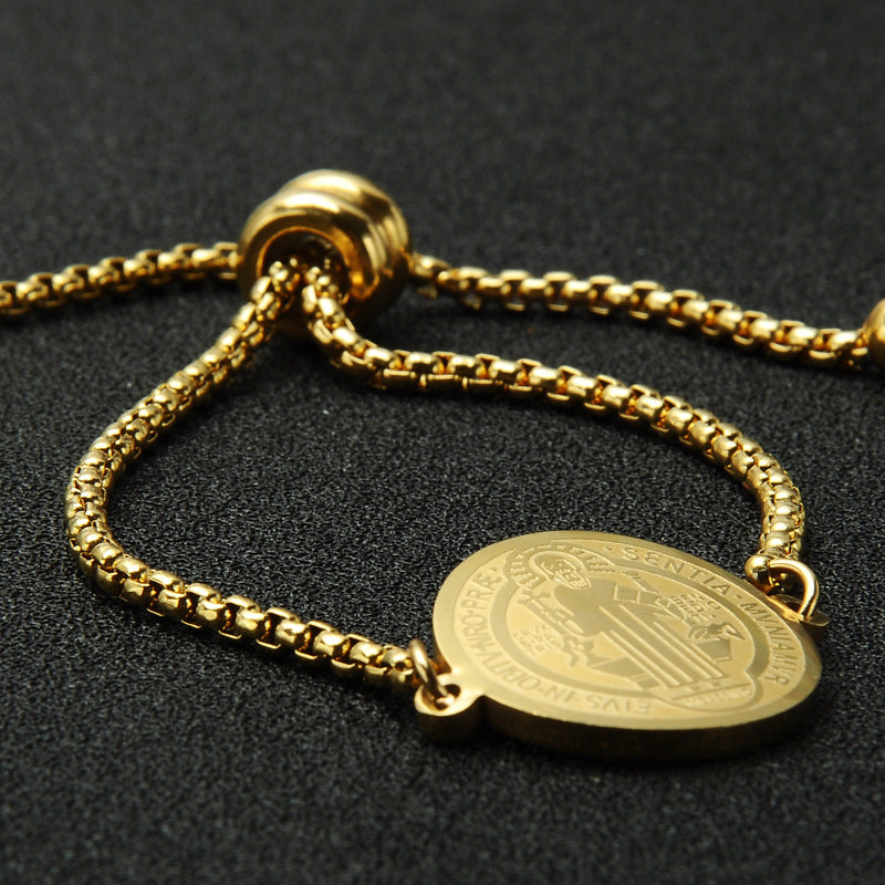 The Sacred Medal Bracelet Stainless Steel Saint Benedict Bracelet view 6