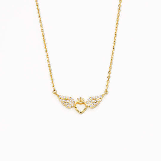 The Angelic Heart 925 sterling silver angel wing heart necklace view 4