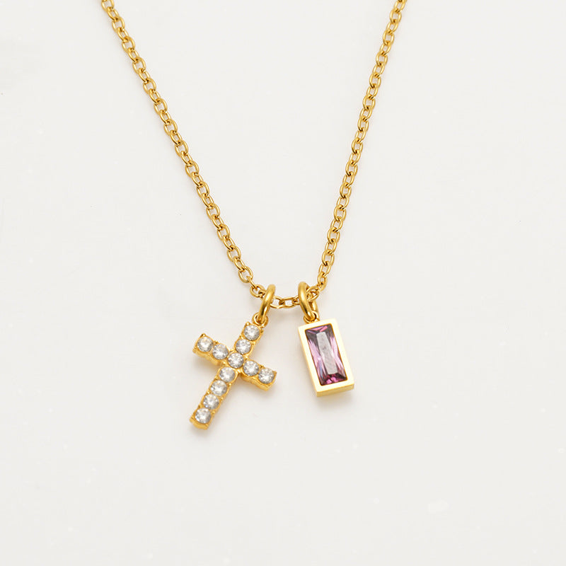 The Gilded Devotion Stainless Steel Cross Choker Necklace view 7