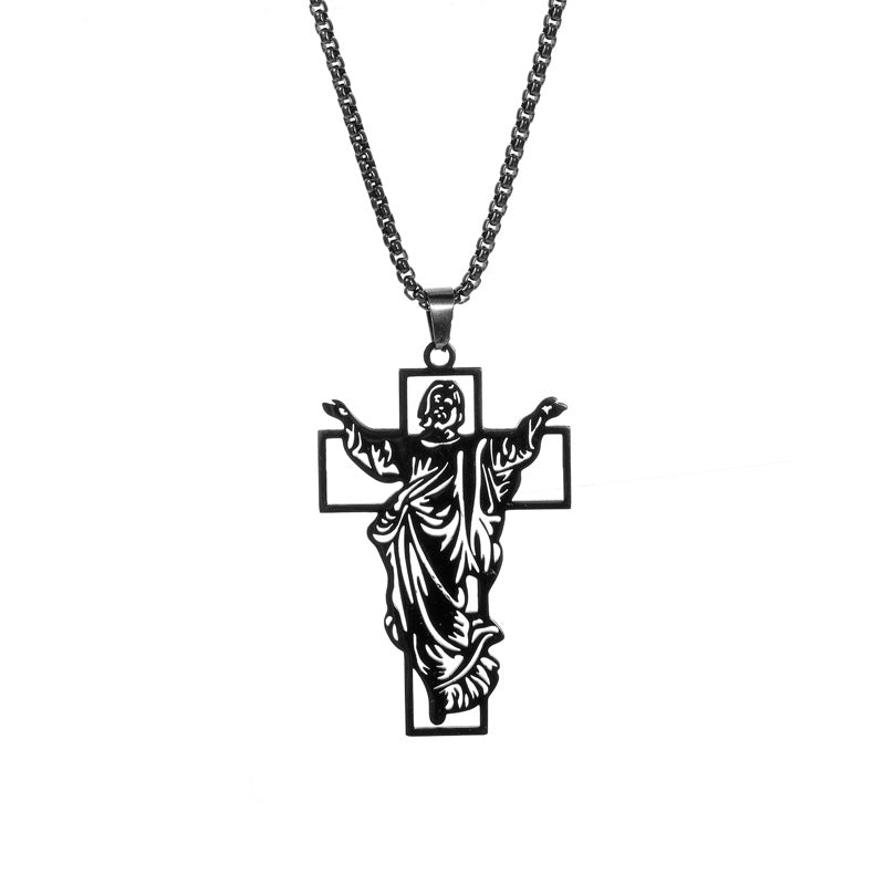 The Risen Christ Stainless Steel Jesus Cross Necklace view 10