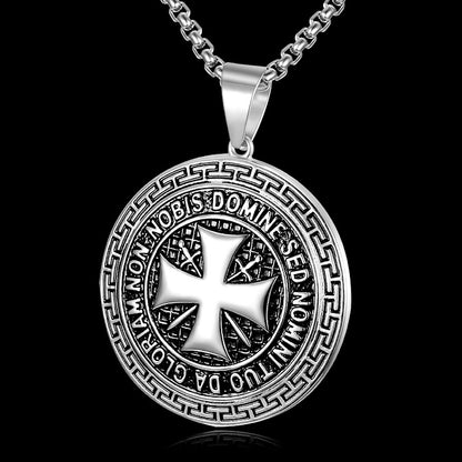The Templar's Motto Stainless Steel Templar Cross Necklace view 7